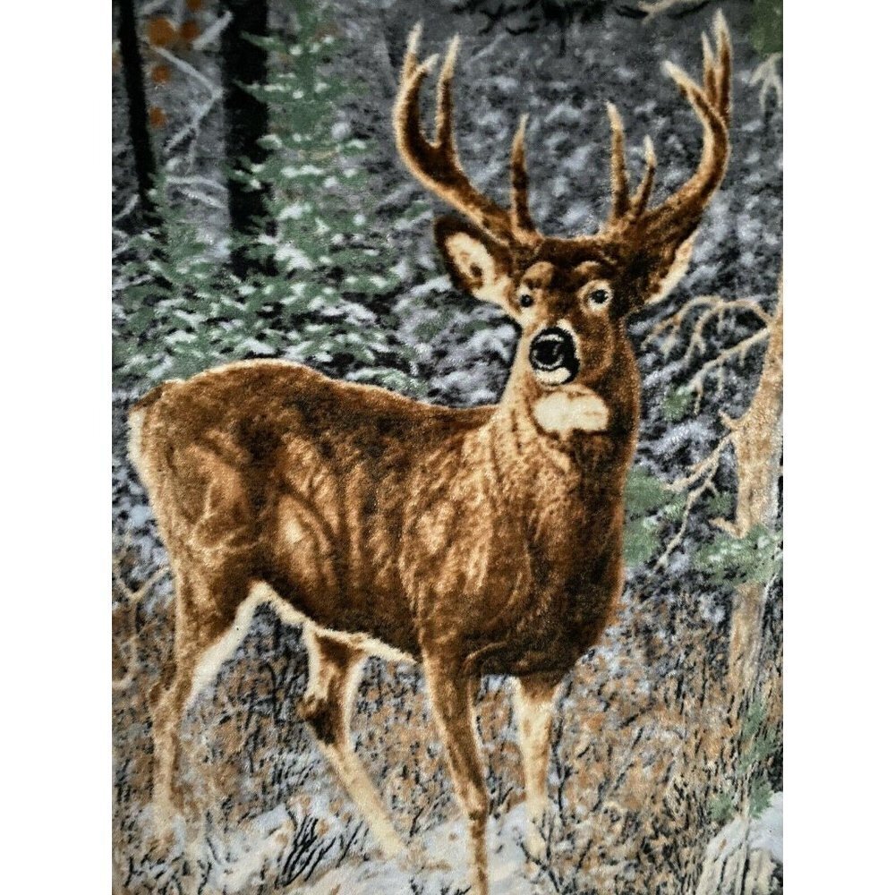 Vintage Northwest Deer Buck Reversible Throw 63x50